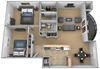 2 bedroom 2 bathroom Chateau apartment floor plan at The Brittany in Pikesville